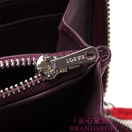 ロエベ/LOEWE/ ラウンドファスナー 長財布[小銭入れ付き]コーラルピンク×パープル18281-f13-7440