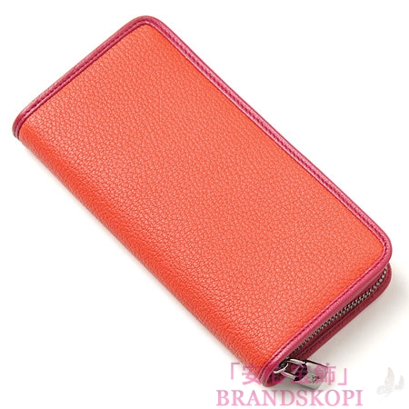 ロエベ/LOEWE/ ラウンドファスナー長財布[小銭入れ付き]コーラル×マゼンタ11395-cf13-7389