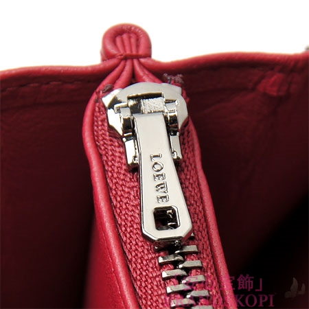 ロエベ/LOEWE/ ラウンドファスナー長財布[小銭入れ付き]コーラル×マゼンタ11395-cf13-7389