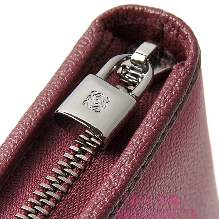 ロエベ/LOEWE/ ラウンドファスナー長財布[小銭入れ付き]マゼンタ×オックスブラッド 11395-cf13-7396