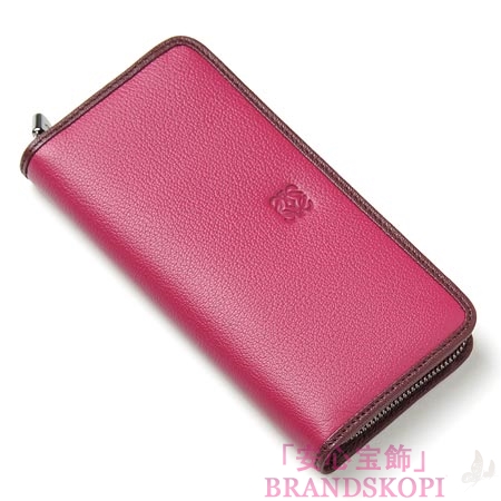 ロエベ/LOEWE/ ラウンドファスナー長財布[小銭入れ付き]マゼンタ×オックスブラッド 11395-cf13-7396