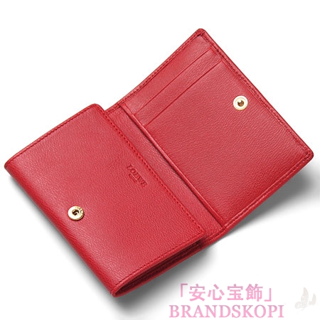 ロエベ/LOEWE/ レザーカードケース/Anagram Signature /レッド11830-f16-7100
