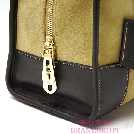 ロエベ/LOEWE/ レザーハンドバッグ）/AMAZONA28/35261-a03-8132 /ベージュ×ダークブラウン