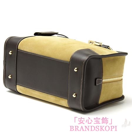 ロエベ/LOEWE/ レザーハンドバッグ）/AMAZONA28/35261-a03-8132 /ベージュ×ダークブラウン