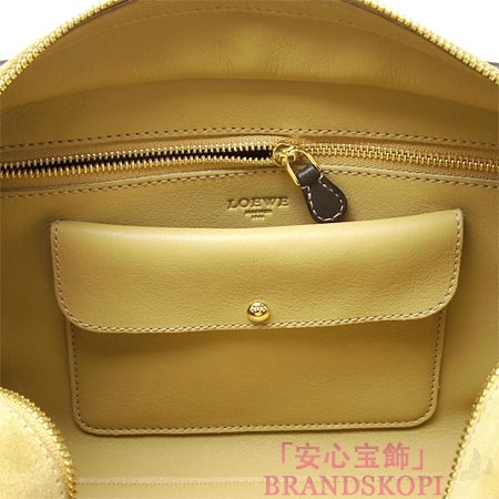 ロエベ/LOEWE/ レザーハンドバッグ）/AMAZONA28/35261-a03-8132 /ベージュ×ダークブラウン