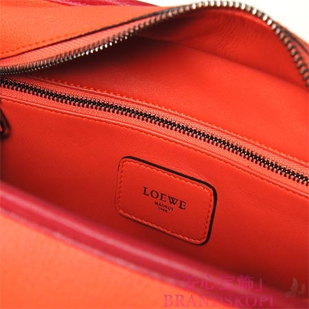 ロエベ/LOEWE/ レザーハンドバッグ/35235-aa03-7389 /コーラル×マゼンタ
