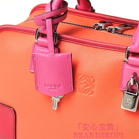 ロエベ/LOEWE/ レザーハンドバッグ/35235-aa03-7389 /コーラル×マゼンタ
