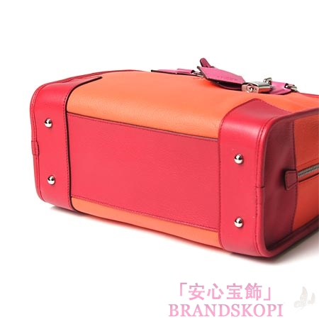 ロエベ/LOEWE/ レザーハンドバッグ/35235-aa03-7389 /コーラル×マゼンタ
