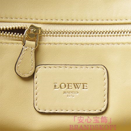 ロエベ/LOEWE/ レザーハンドバッグ/AMAZONA/アマソナ /イエローベージュ×ベージュ×ブラック35269-a22-8178