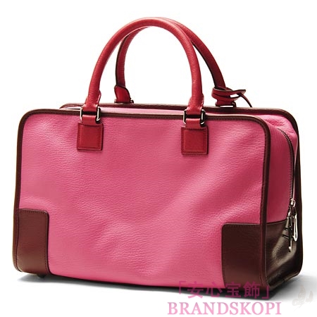 ロエベ/LOEWE/ レザーハンドバッグ/35235-a22-7395 /マゼンタ×ボルドー