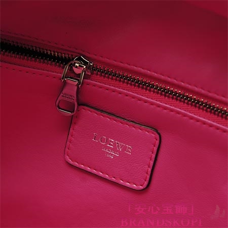ロエベ/LOEWE/ レザーハンドバッグ/35235-a22-7395 /マゼンタ×ボルドー