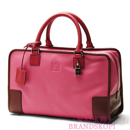 ロエベ/LOEWE/ レザーハンドバッグ/35235-a22-7395 /マゼンタ×ボルドー
