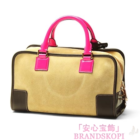 ロエベ/LOEWE/ レザーハンドバッグ/38661-a03-8174 /ゴールド×マゼンタ