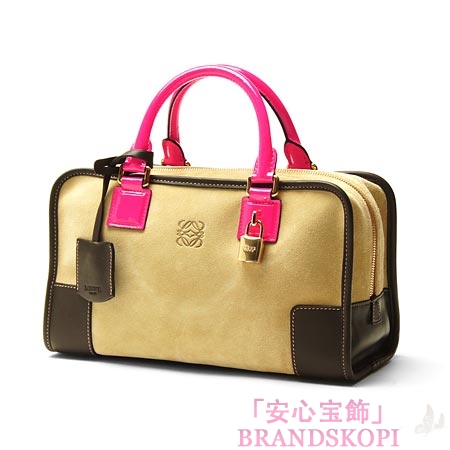 ロエベ/LOEWE/ レザーハンドバッグ/38661-a03-8174 /ゴールド×マゼンタ