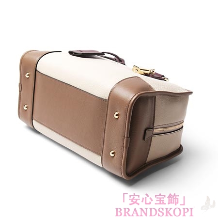 ロエベ/LOEWE/ レザーハンドバッグ/AMAZONA28/アマソナ28 /ストーンベージュ×ダークレッド×ブラウン35262-a03-2631