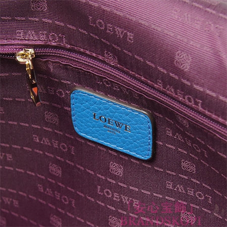 ロエベ/LOEWE/ レザーハンドバッグ/32984-bc81-6184 /パープル/ターコイズ