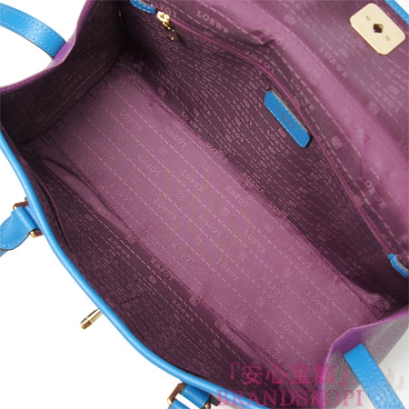 ロエベ/LOEWE/ レザーハンドバッグ/32984-bc81-6184 /パープル/ターコイズ