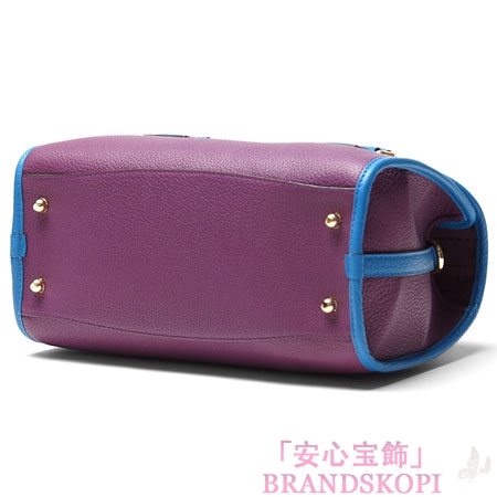 ロエベ/LOEWE/ レザーハンドバッグ（２ＷＡＹ仕様）/32984-bd80-6184 /パープル/ターコイズ