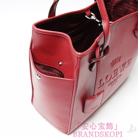 ロエベ/LOEWE/ レザートートバッグ/37779-751-7400 /リップスティックレッド