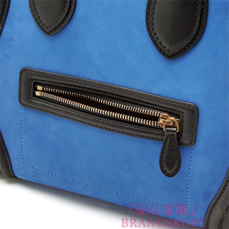 セリーヌ/CELINE/ レザーハンドバッグ/LUGGEGE/ラゲージ ミニショッパー /Royal Blue 16521-3nsb-07rb
