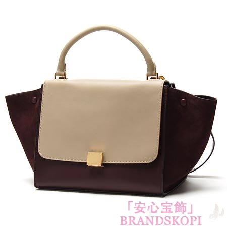 セリーヌ/CELINE/ レザー ハンドバッグ（２ＷＡＹ仕様）/TRAPEZE トラペーズ /Burgundy 16954-3ota-28bd