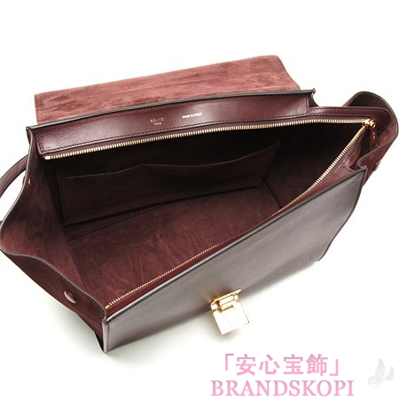 セリーヌ/CELINE/ レザー ハンドバッグ（２ＷＡＹ仕様）/TRAPEZE トラペーズ /Burgundy 16954-3ota-28bd