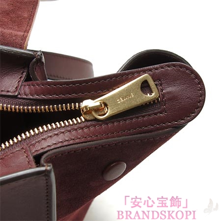 セリーヌ/CELINE/ レザー ハンドバッグ（２ＷＡＹ仕様）/TRAPEZE トラペーズ /Burgundy 16954-3ota-28bd