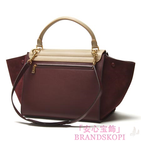 セリーヌ/CELINE/ レザー ハンドバッグ（２ＷＡＹ仕様）/TRAPEZE トラペーズ /Burgundy 16954-3ota-28bd