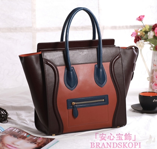 セリーヌ2014年春夏新作ラゲージ ミニショッパートートバッグ コバルトプルーCELINE-3330