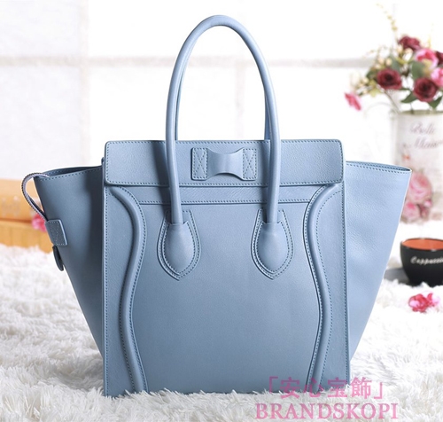 セリーヌ2014年春夏新作ラゲージ ミニショッパートートバッグ コバルトプルーCELINE-3325