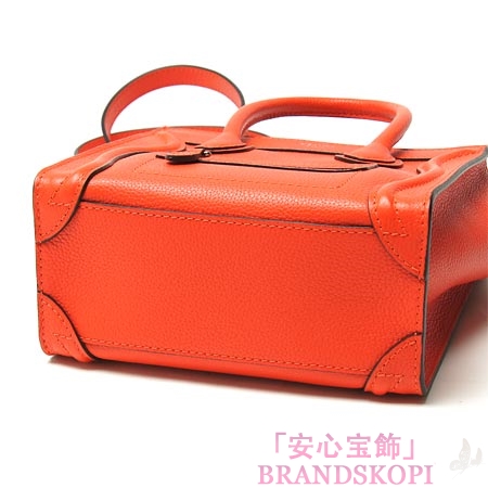 セリーヌ/CELINE/ レザーハンドバッグ（２ＷＡＹ仕様）/LUGGEGE/ラゲージ ナノショッパー /Vermillion 16824-3lug-27vl