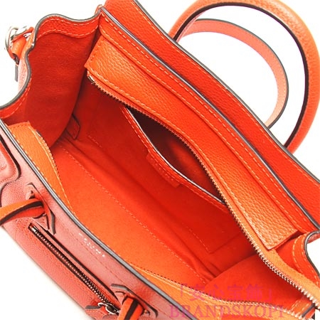 セリーヌ/CELINE/ レザーハンドバッグ（２ＷＡＹ仕様）/LUGGEGE/ラゲージ ナノショッパー /Vermillion 16824-3lug-27vl
