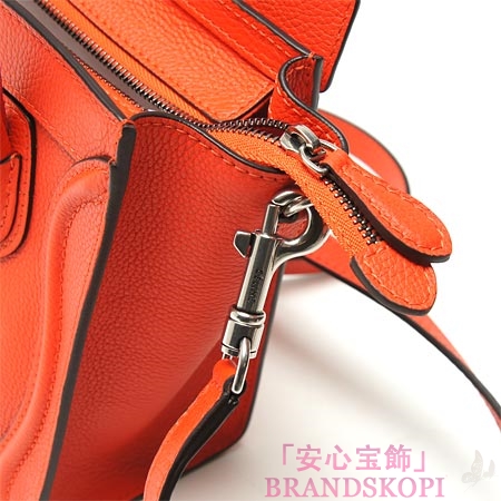 セリーヌ/CELINE/ レザーハンドバッグ（２ＷＡＹ仕様）/LUGGEGE/ラゲージ ナノショッパー /Vermillion 16824-3lug-27vl