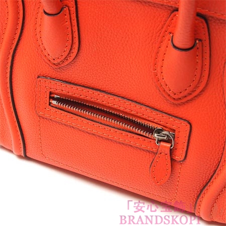 セリーヌ/CELINE/ レザーハンドバッグ（２ＷＡＹ仕様）/LUGGEGE/ラゲージ ナノショッパー /Vermillion 16824-3lug-27vl