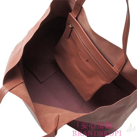 セリーヌ/CELINE/ レザー トートバッグ/CABAS カバ /アズキ×ボルドー16926-3ebt-28ta