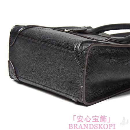 セリーヌ/CELINE/ レザーハンドバッグ（２ＷＡＹ仕様）/LUGGEGE/ラゲージ ナノショッパー /ブラック16824-3lug-38no