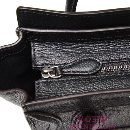 セリーヌ/CELINE/ レザーハンドバッグ（２ＷＡＹ仕様）/LUGGEGE/ラゲージ ナノショッパー /ブラック16824-3lug-38no