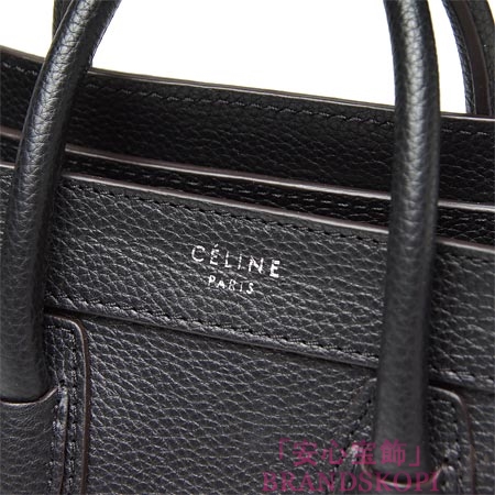 セリーヌ/CELINE/ レザーハンドバッグ（２ＷＡＹ仕様）/LUGGEGE/ラゲージ ナノショッパー /ブラック16824-3lug-38no