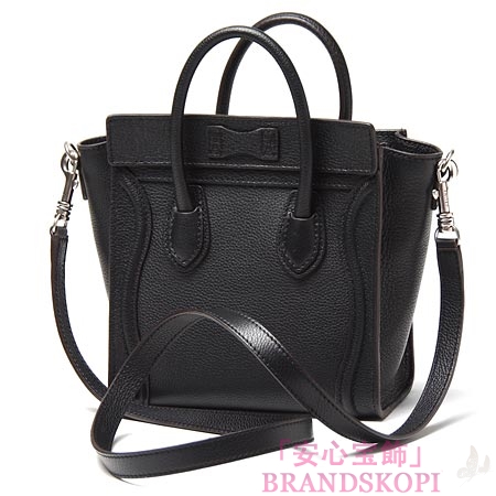 セリーヌ/CELINE/ レザーハンドバッグ（２ＷＡＹ仕様）/LUGGEGE/ラゲージ ナノショッパー /ブラック16824-3lug-38no