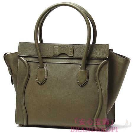セリーヌ/CELINE/ レザーハンドバッグ/LUGGEGE/ラゲージ /オリーブグリーン16777-3lug-31jg