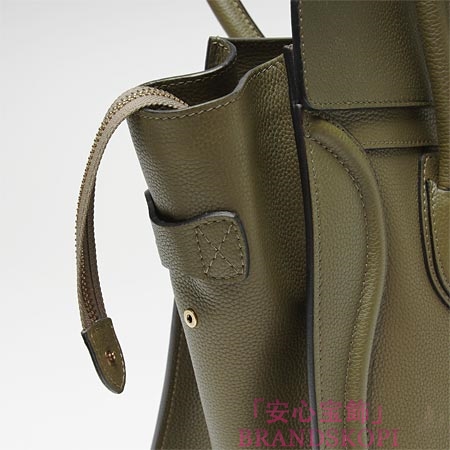 セリーヌ/CELINE/ レザーハンドバッグ/LUGGEGE/ラゲージ /オリーブグリーン16777-3lug-31jg