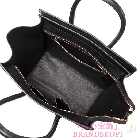 セリーヌ/CELINE/ レザーハンドバッグ/LUGGEGE/ラゲージ ミニショッパー /ブラック16521-3lba-38no