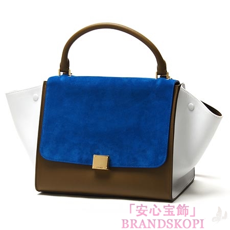 セリーヌ/CELINE/ レザー ハンドバッグ（２ＷＡＹ仕様）/TRAPEZE トラペーズ /Bright Blue 16954-3otj-06bb