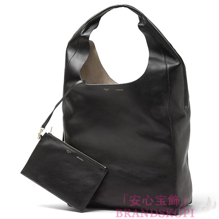 セリーヌ/CELINE/ レザーショルダーバッグ/SOFT CABAS /ブラック17052-3lhk-38no