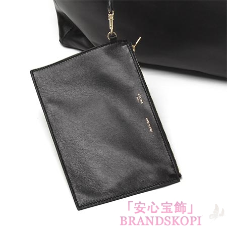 セリーヌ/CELINE/ レザーショルダーバッグ/SOFT CABAS /ブラック17052-3lhk-38no