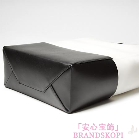 セリーヌ/CELINE/ レザー トートバッグ/CABAS /ブラック×ホワイト16555-7khe-01bc