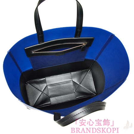 セリーヌ/CELINE/ レザー トートバッグ/CABAS /ブラック×ブルー16555-7khe-06lo