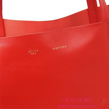 セリーヌ/CELINE/ レザー トートバッグ/CABAS /レッド 16611-3dbt-27ed