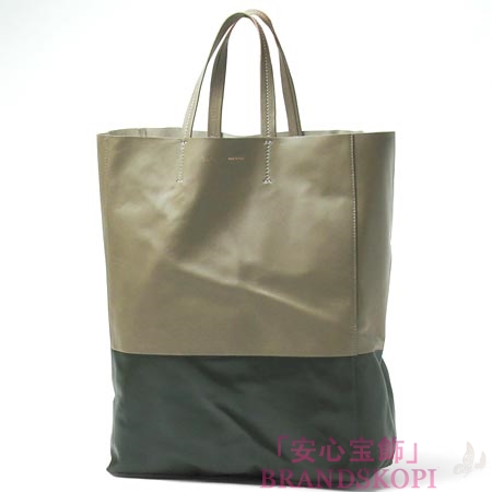 セリーヌ/CELINE/ レザー トートバッグ/CABAS カバ /オールドグリーン×ボトルグリーン 16555-3ebt-09tm