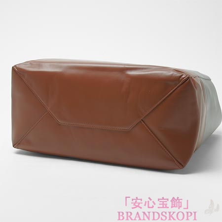 セリーヌ/CELINE/ レザー トートバッグ/CABAS カバ /グレー×ブラウン6926-3ebt-10gr